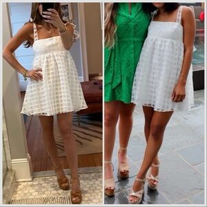 Amanda Uprichard White Russo Gingham Check Dress Sz XS